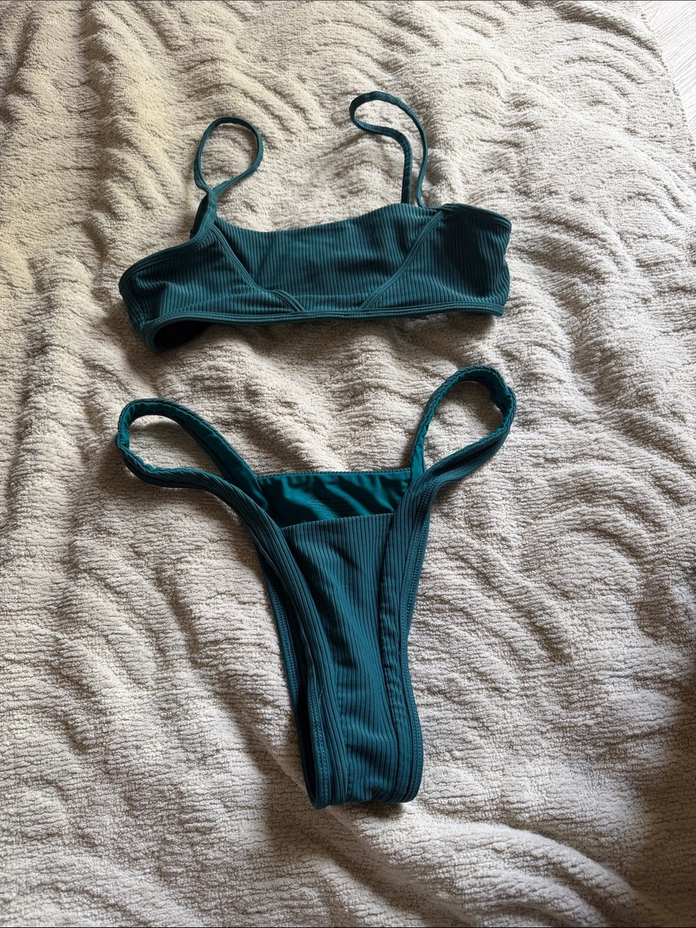 Lovers + Friends Teal Cheeky bikini